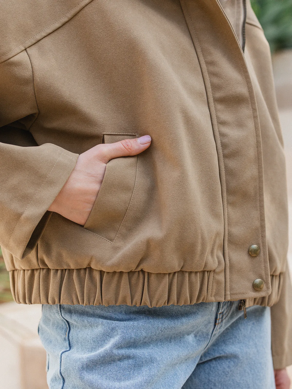 Beige Suede Jacket - Image 7