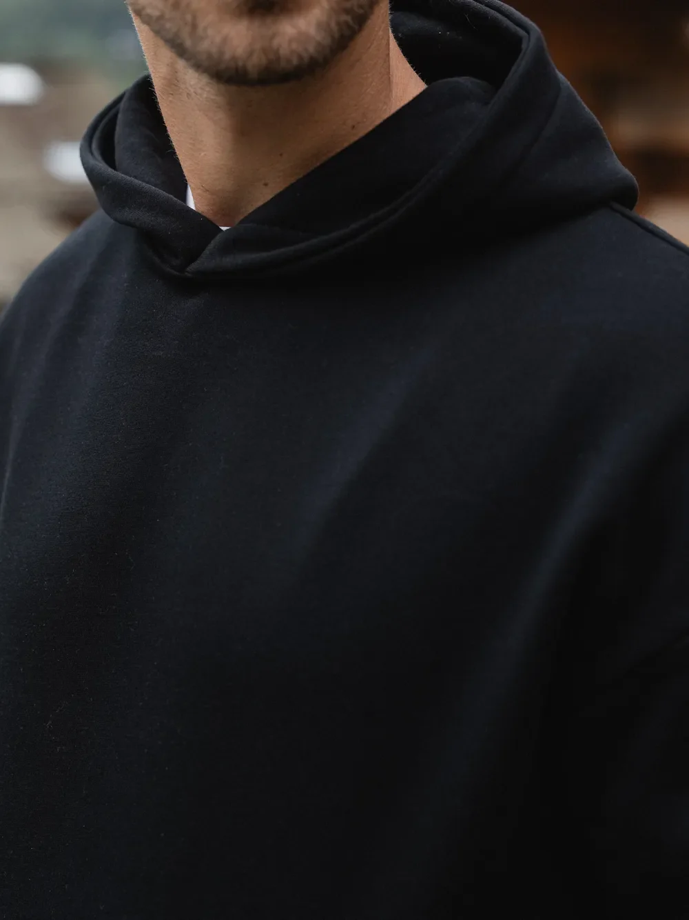 Black Basic Oversized Hoodie - Image 3