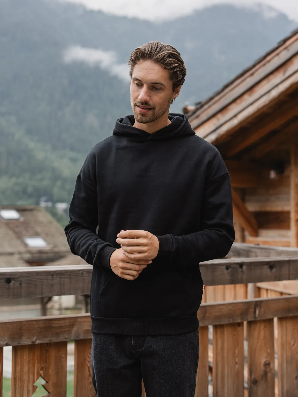 Black Basic Oversized Hoodie - Image 6