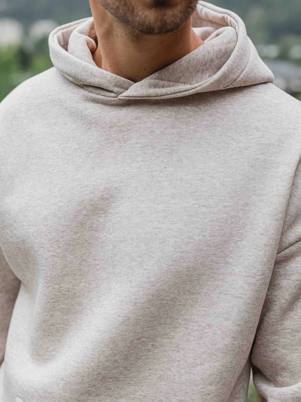 Brown Melange Basic Oversized Hoodie - Image 3