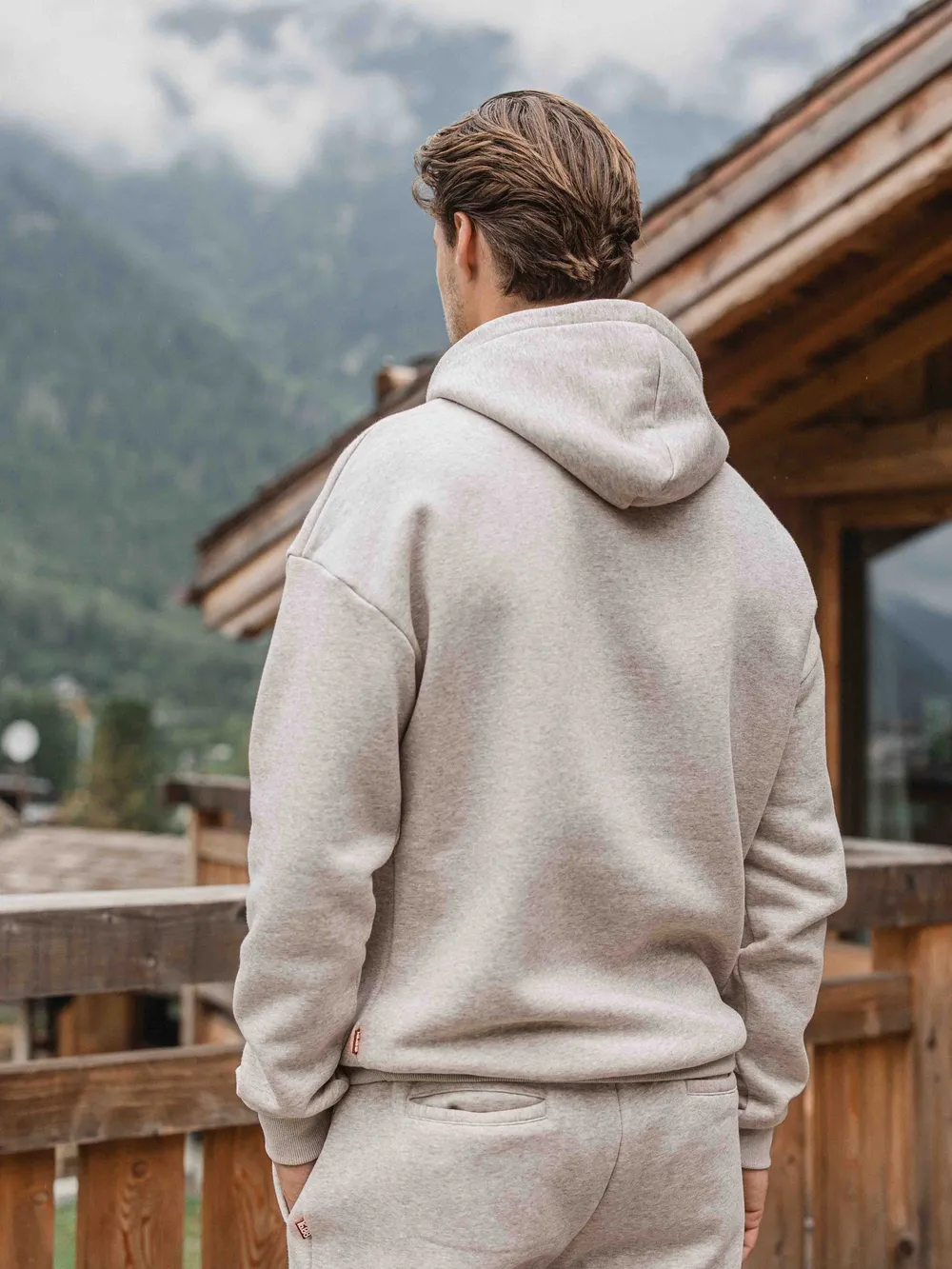 Brown Melange Basic Oversized Hoodie - Image 4