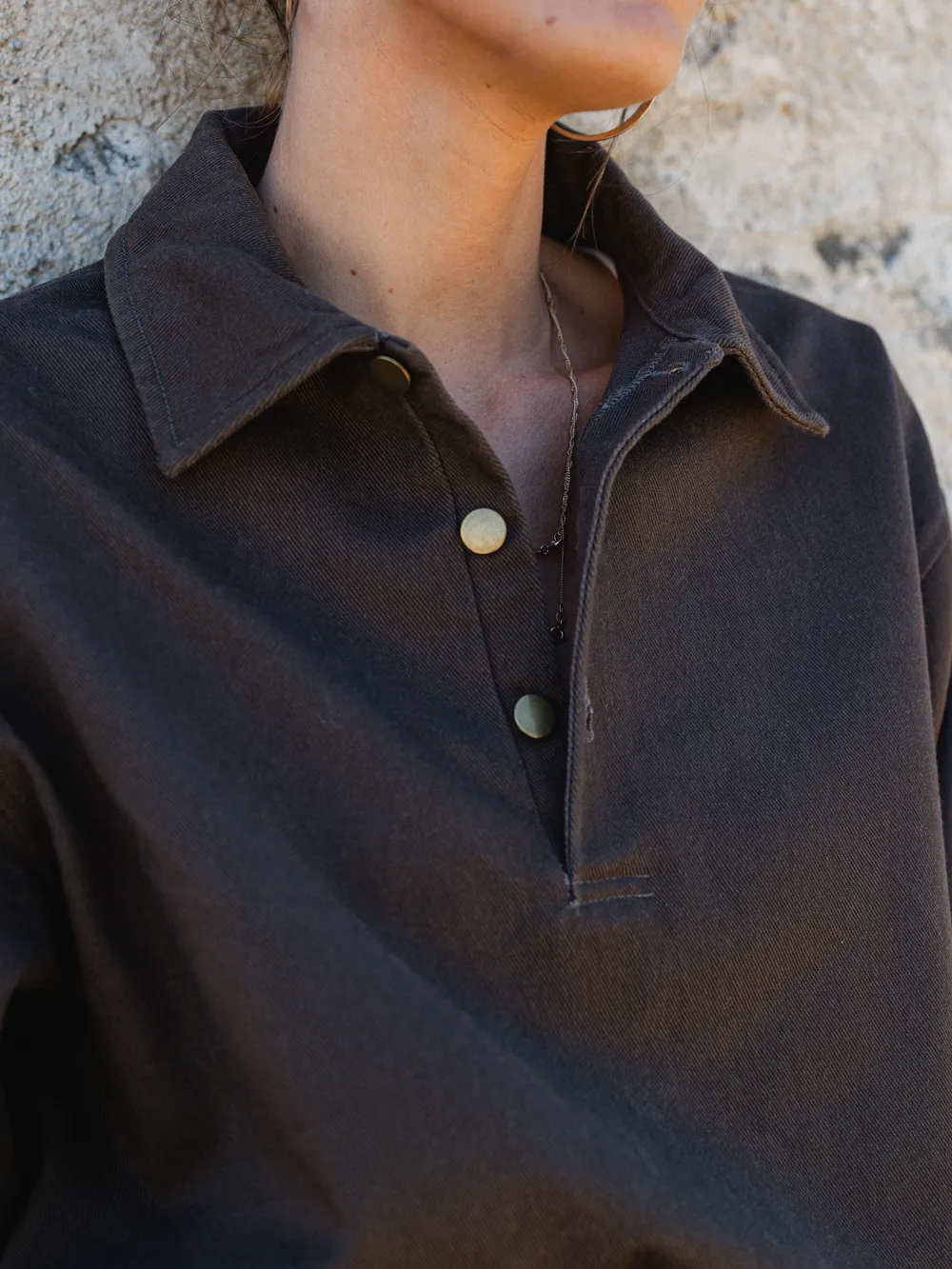 Brown Denim Blouse - Image 4