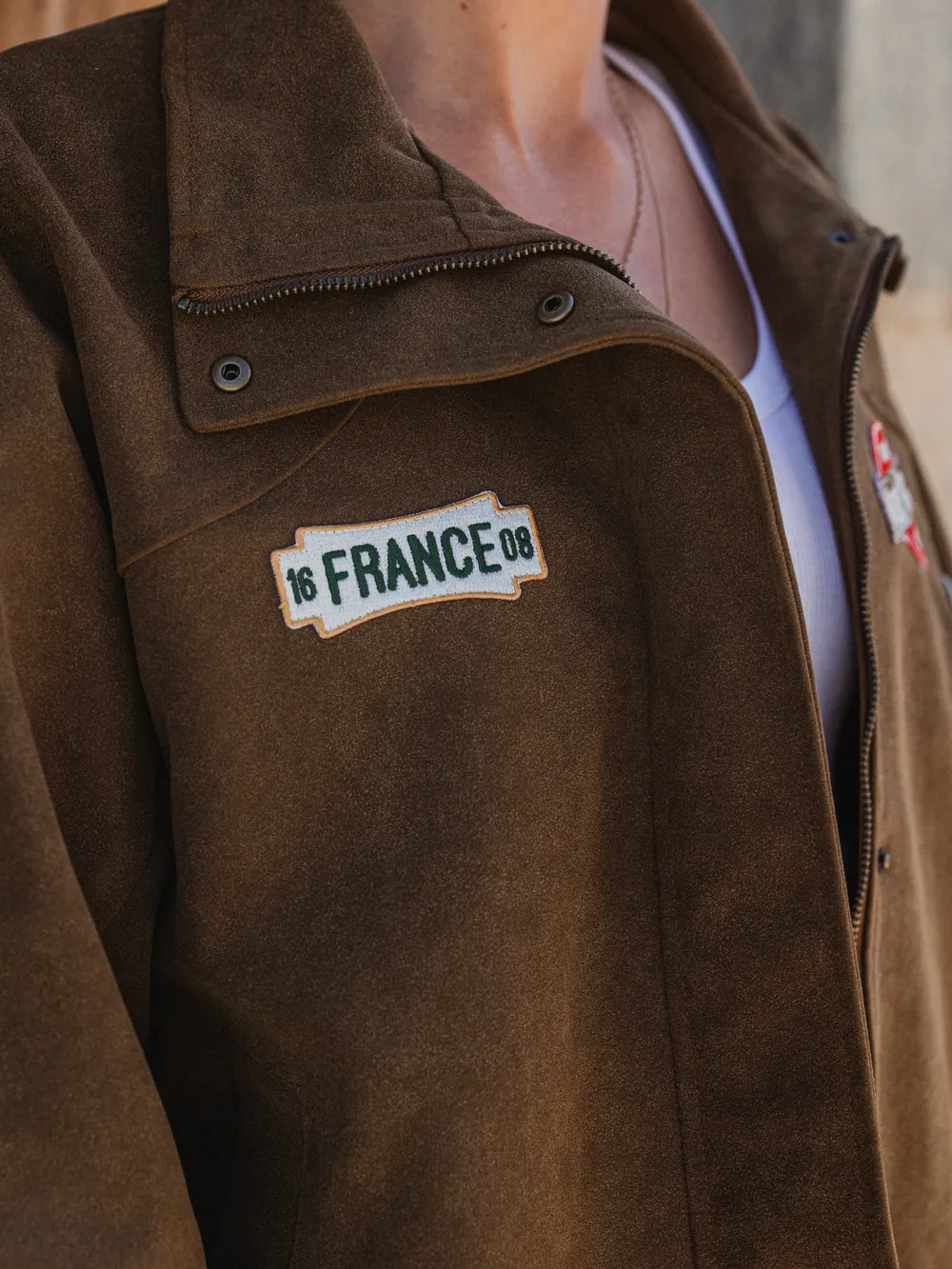 Brown Suede Oversized Jacket - Image 3