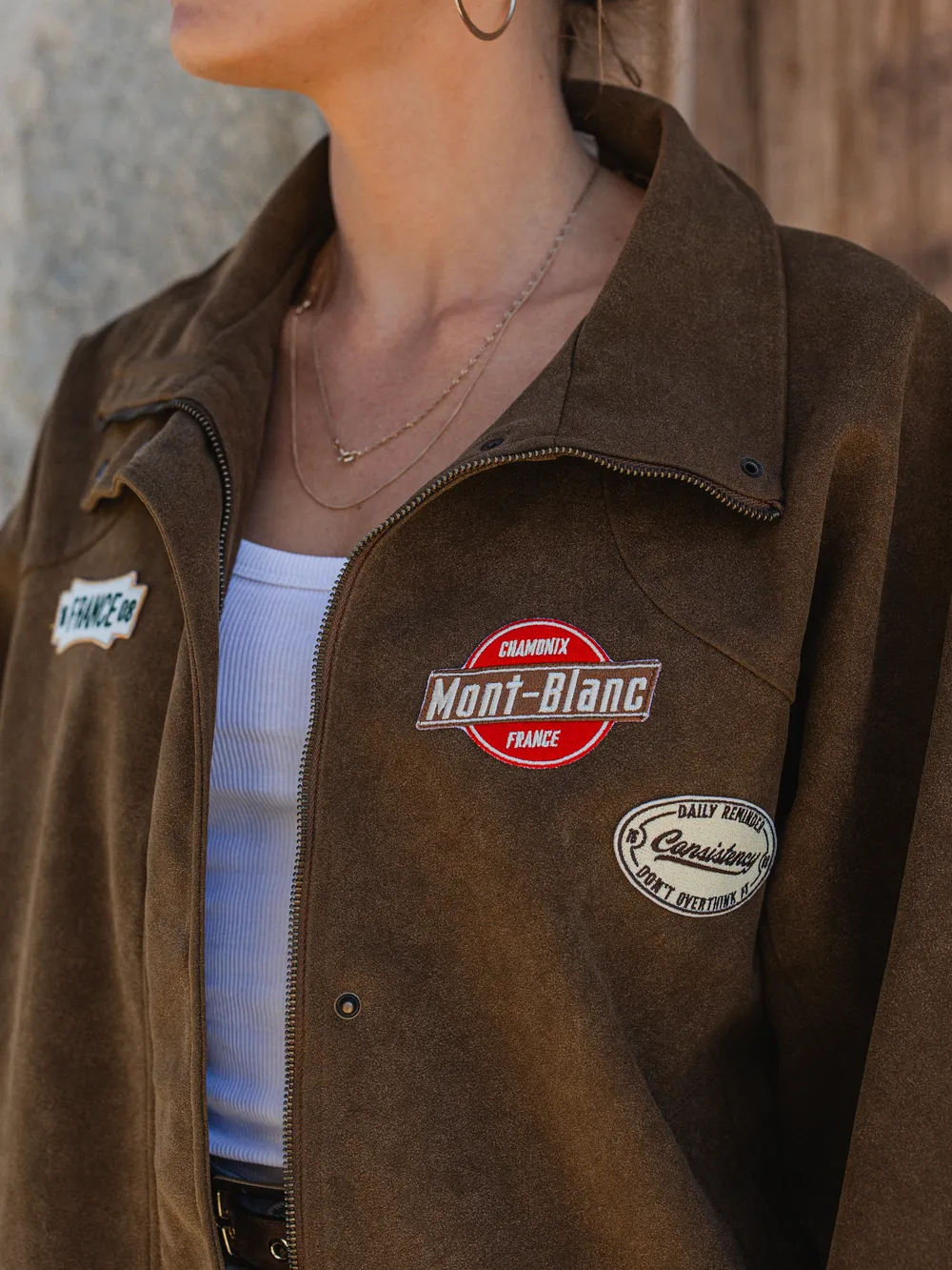 Brown Suede Oversized Jacket - Image 4