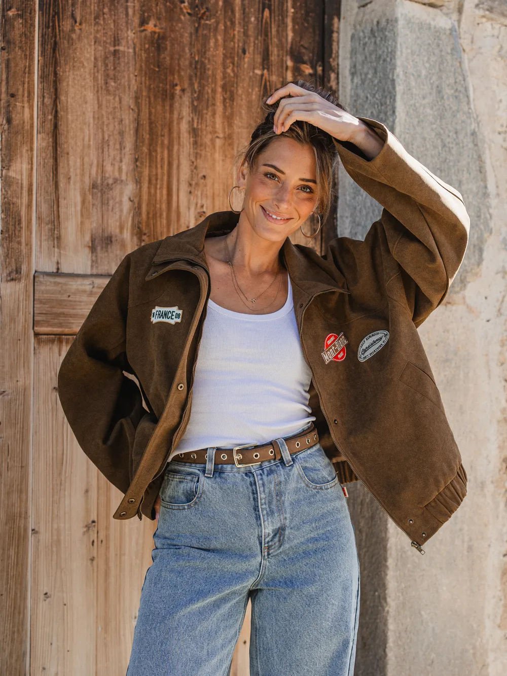 Brown Suede Oversized Jacket - Image 8