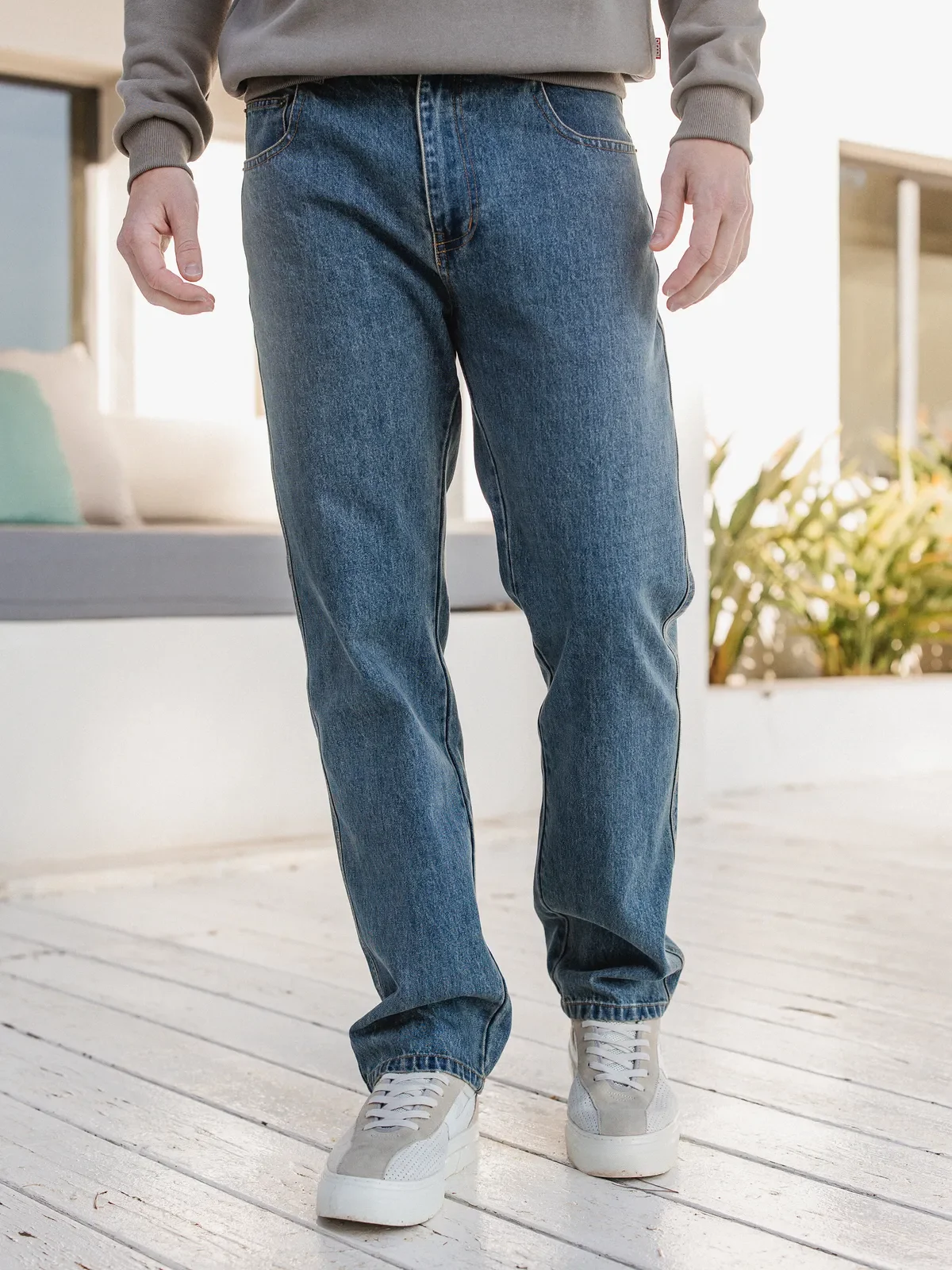 Brown Washed Denim Jeans - Image 3