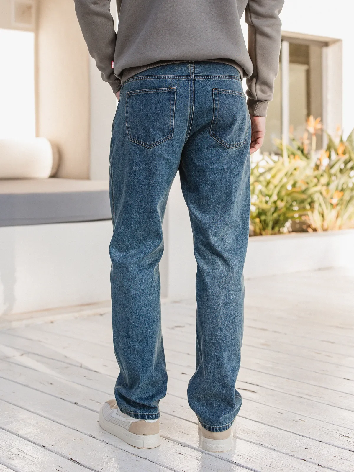 Brown Washed Denim Jeans - Image 4