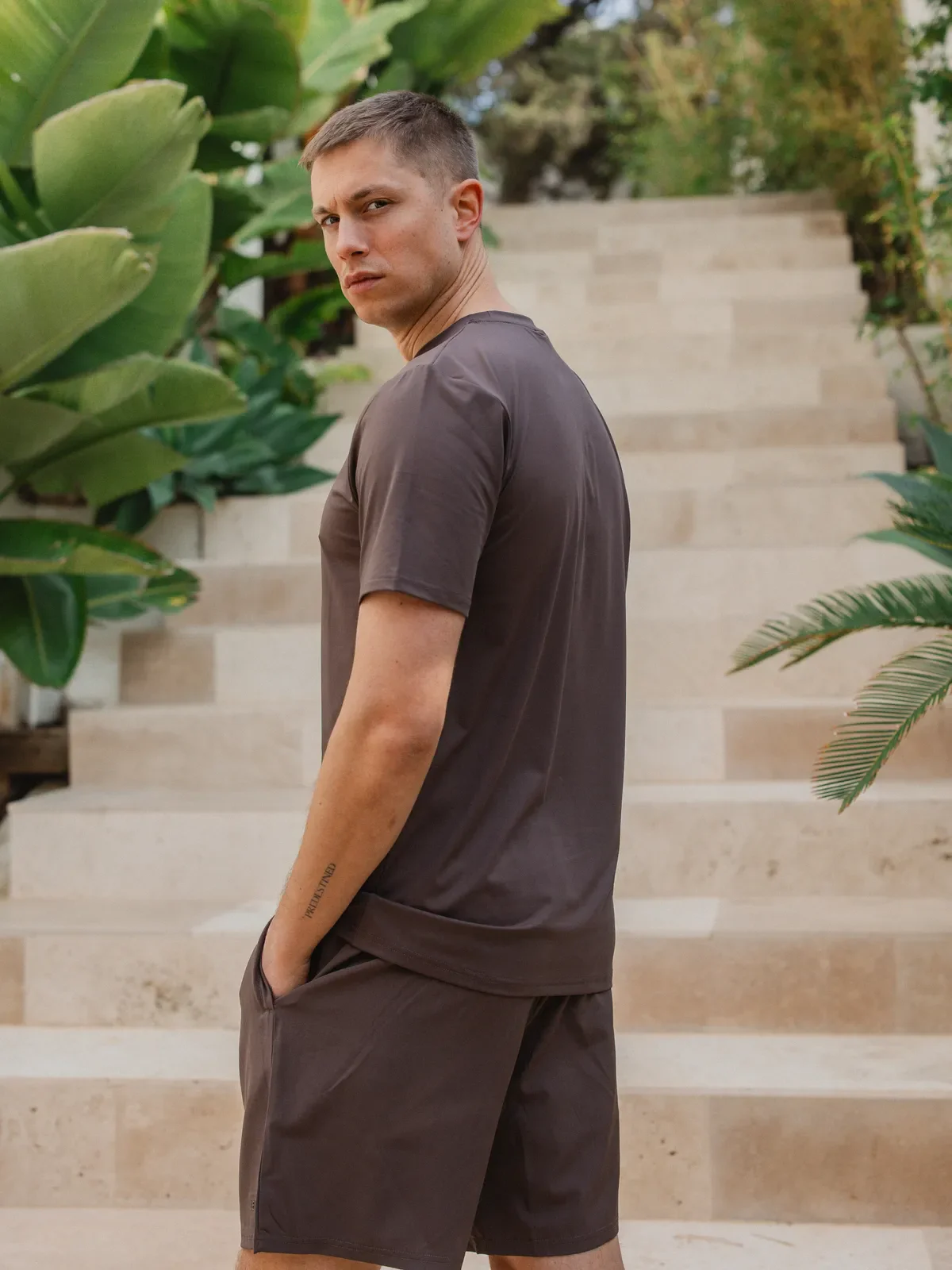 Coffee Brown Basic Sport T-shirt - Image 3