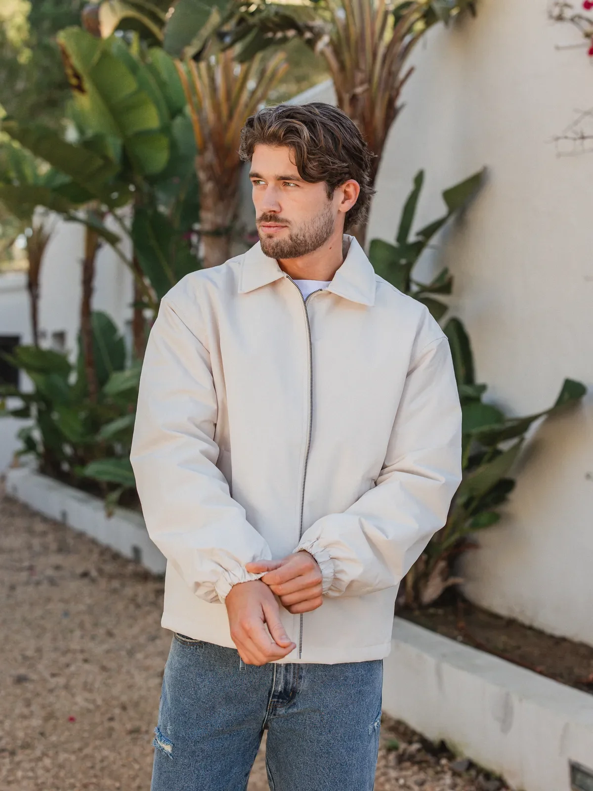 Creme Padded Coach Zip Jacket - Image 5