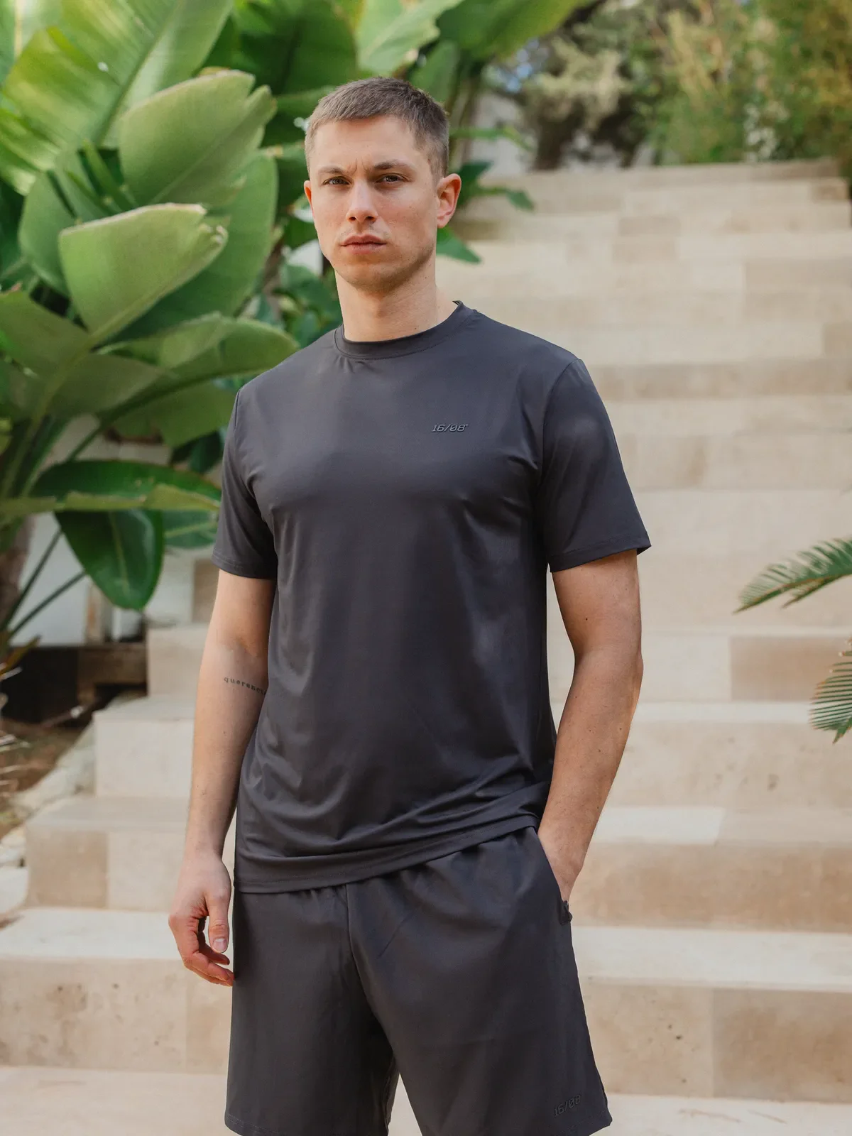 Dark Grey Basic Sport T-shirt - Image 3