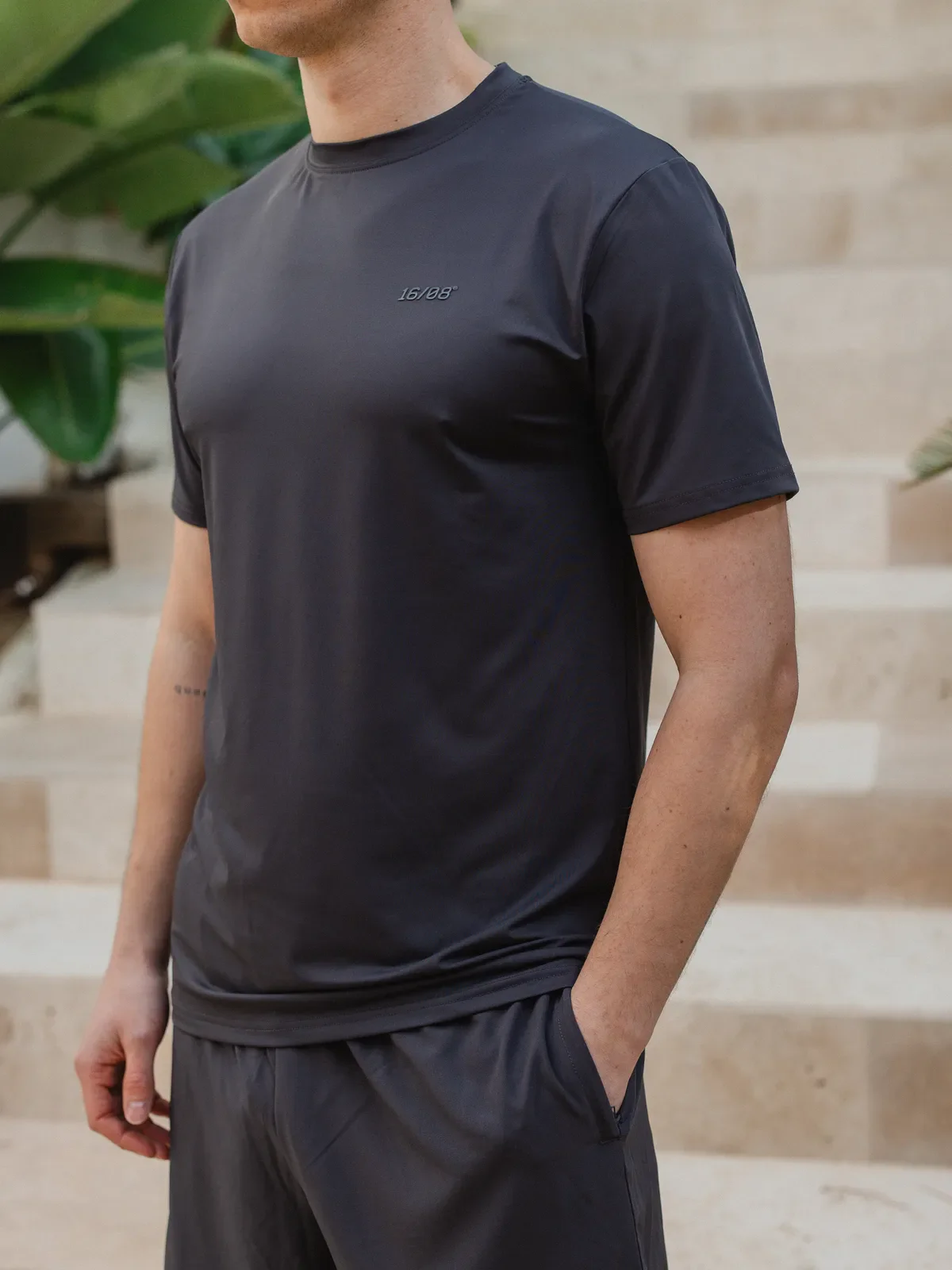 Dark Grey Basic Sport T-shirt - Image 5