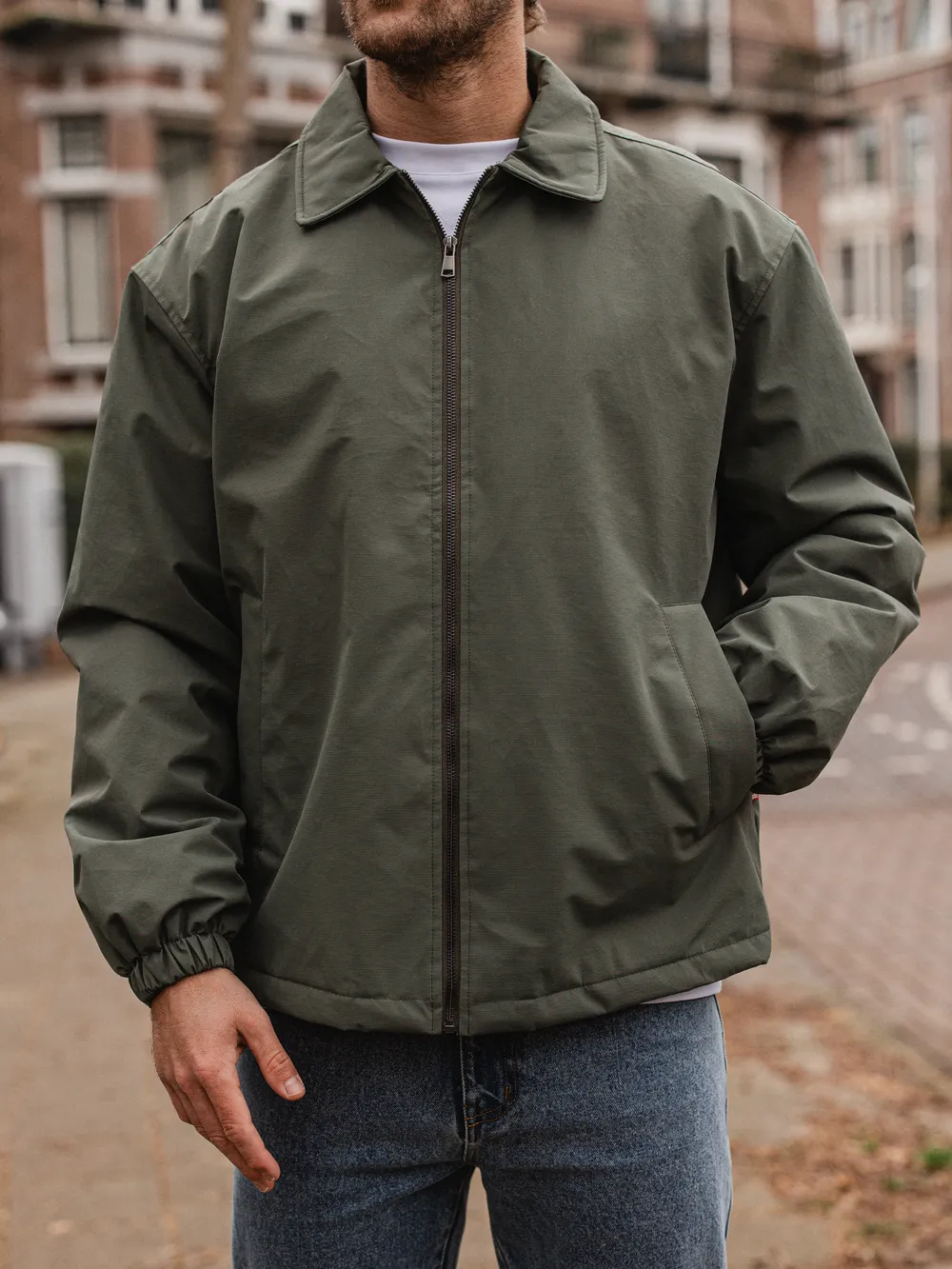 Green Padded Coach Zip Jacket - Image 3