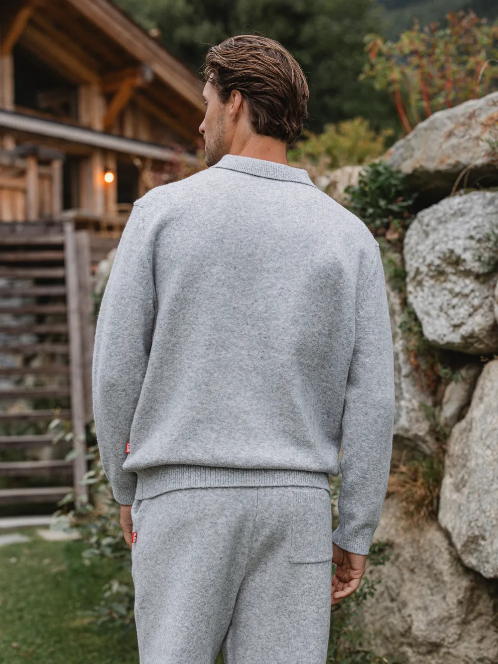 Grey Knit Pocket Polo - Image 3