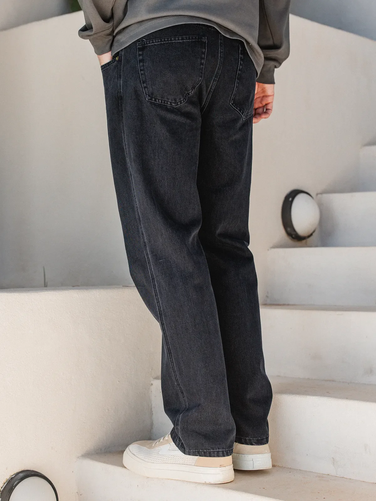 Washed Black Denim Jeans - Image 4