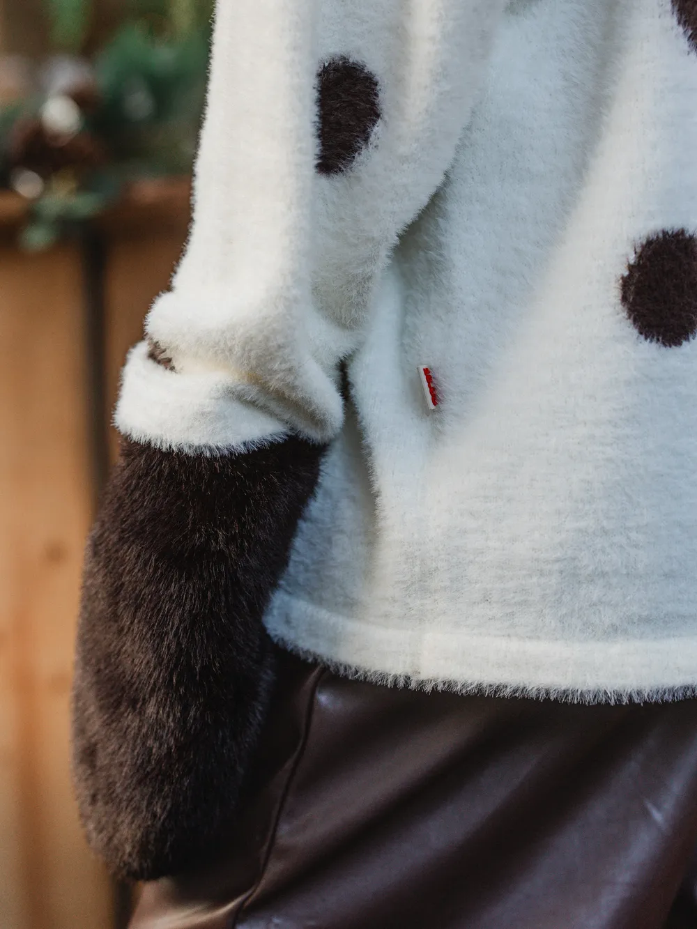 White Soft Polka Dot Sweater - Image 3