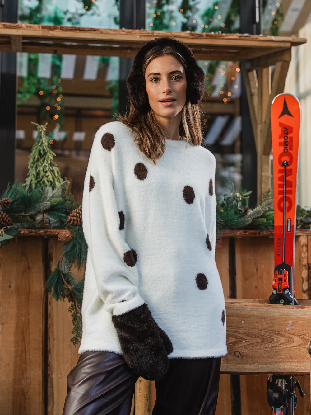 White Soft Polka Dot Sweater - Image 5